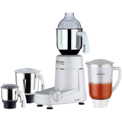 Preethi Eco Plus 750w Mixer Grinder (White, 4 Jars)