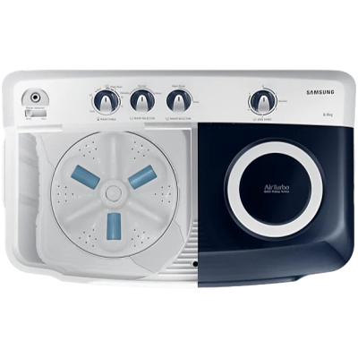 Samsung 8.0 Kg Semi-Automatic 5 Star Top Loading Washing Machine (WT80R4200LG/TL, Light Grey, Royal Blue)