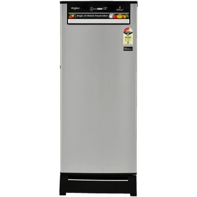 Whirlpool 200 L Direct Cool Single Door 3 Star Refrigerator with Base Drawer (Alpha Steel, 215 VITAMAGIC PRO ROY 3S)