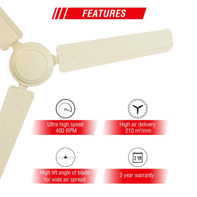 Picture of Usha Racer 1200MM Racer Rich Ivory Ceiling Fan