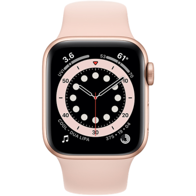 Apple Watch Series 6 GPS 44mm Gold Aluminium Case with Pink Sand Sport Band - Regular